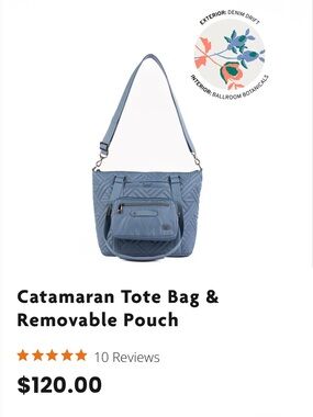 lug catamaran with removable pouch in denim drift